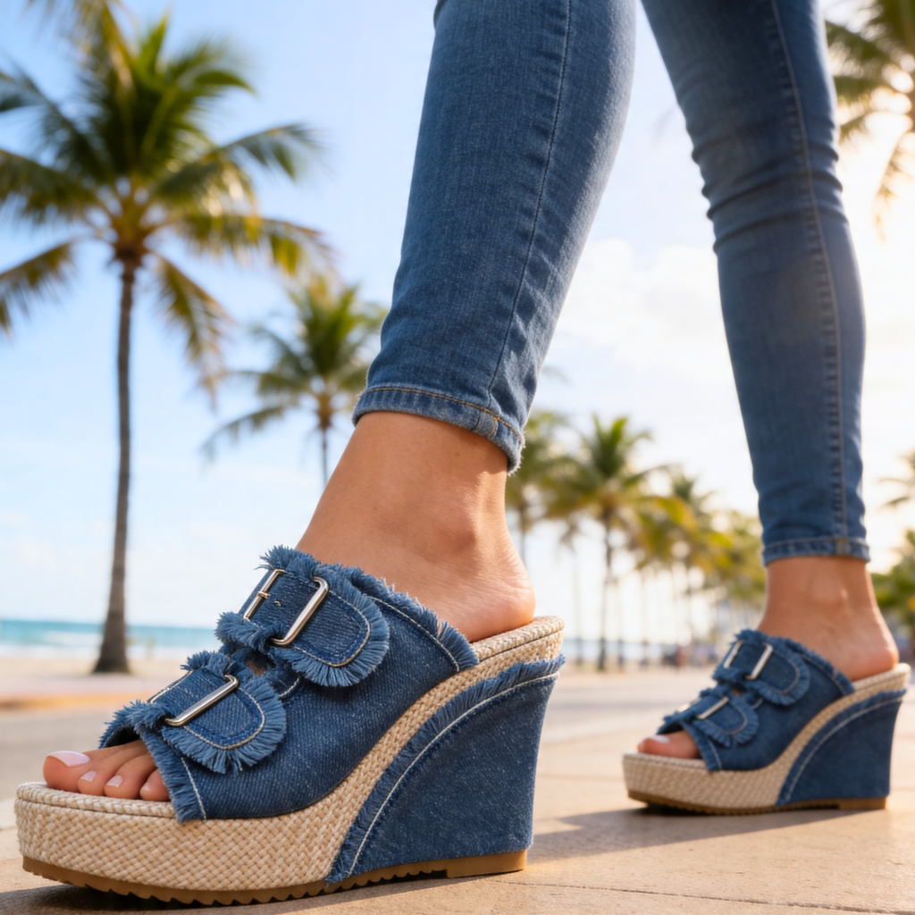 Harper Lane Denim Wedge